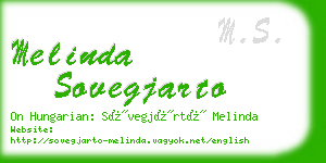 melinda sovegjarto business card
